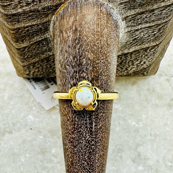 NEW! Kendra Scott Bright White Kyocera Opal Susie Gold Band Ring - Picture 9 of 17
